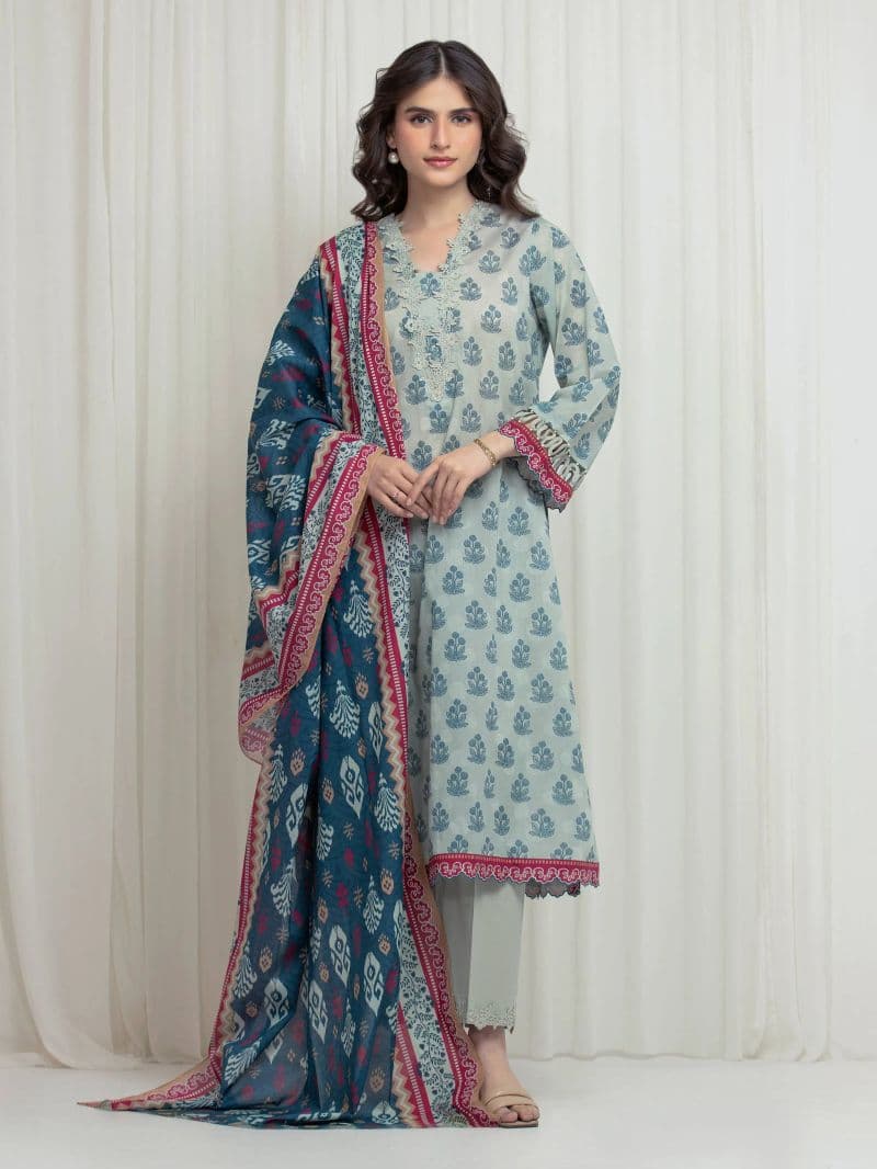 Printed Lawn Suit - EWU6A1-36640-3P thumbnail