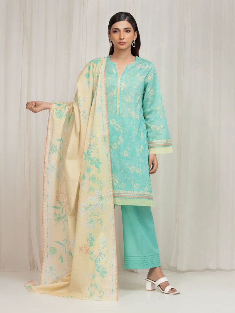 Printed Lawn Suit - EWU6A1-36687-3P thumbnail