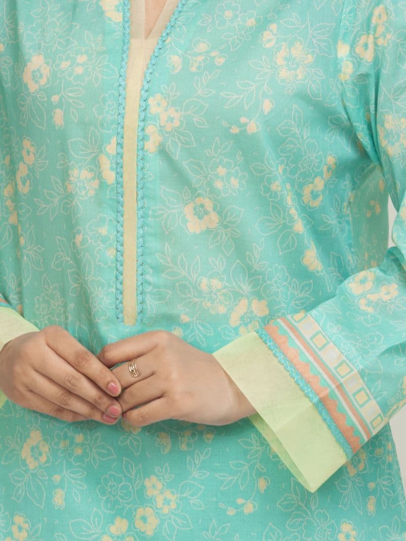 Printed Lawn Suit - EWU6A1-36687-3P thumbnail
