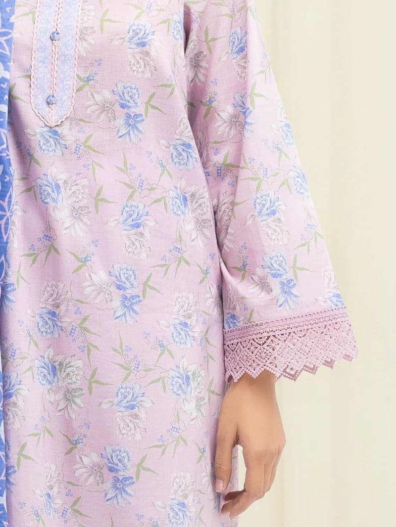 Printed Lawn Suit - EWU6A1-36697-3P thumbnail