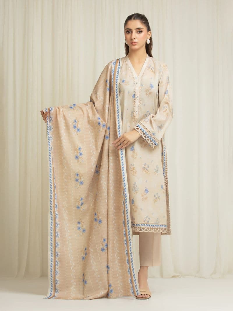 Printed Lawn Suit - EWU6A1-36589-3P thumbnail
