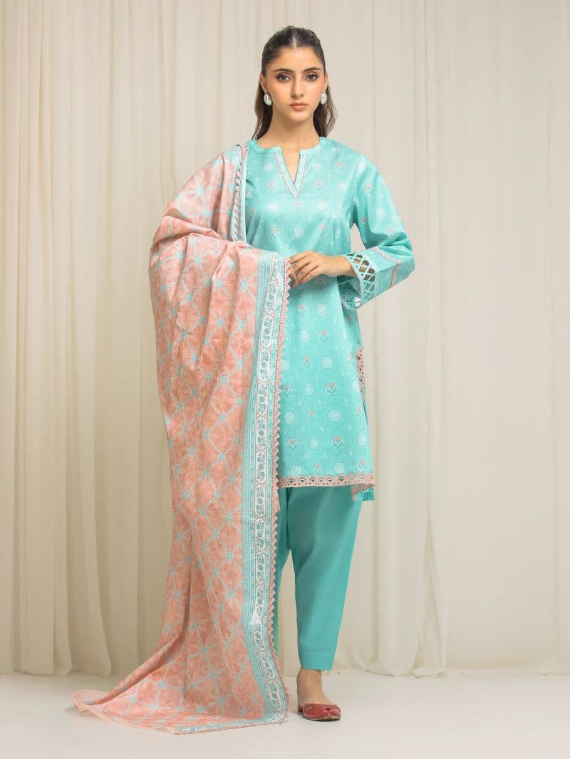 Printed Lawn Suit - EWU6A1-36577-3P thumbnail