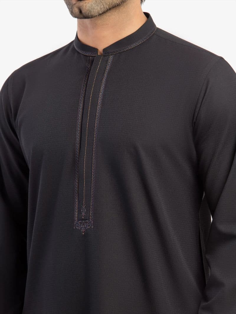 Embroidered Blended Kurta Pajama - EMTKPT5-084 thumbnail