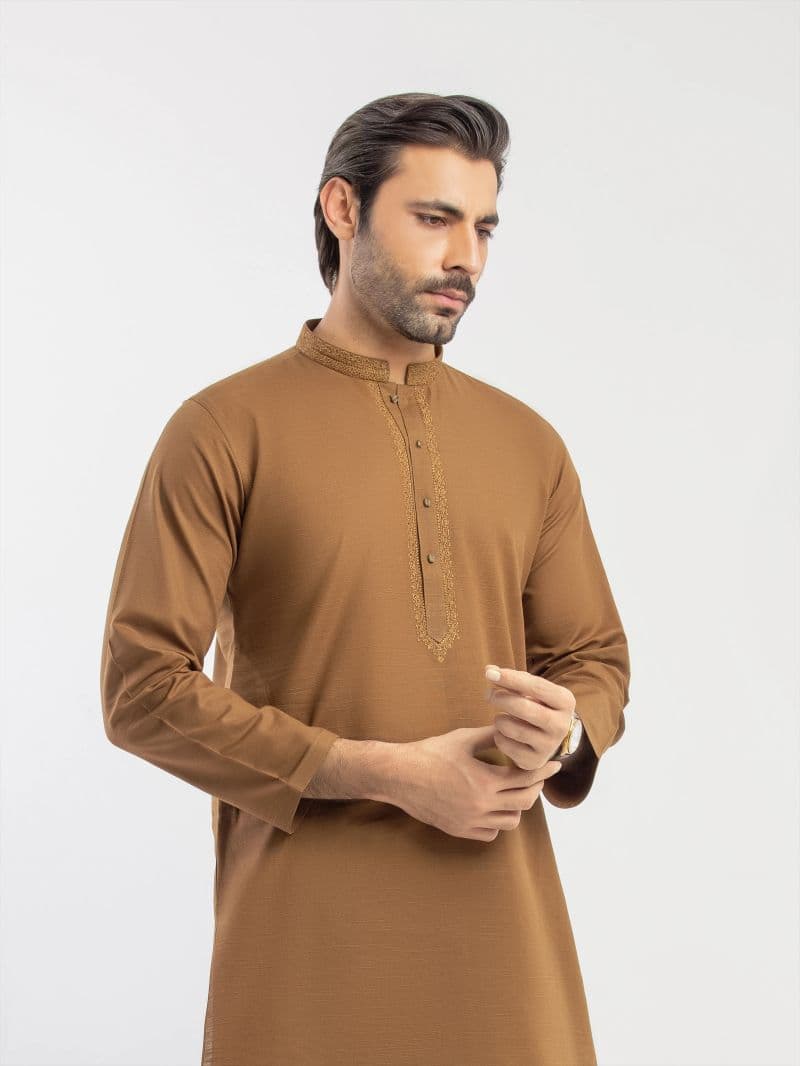 Embroidered Khaddar Kurta Pajama - EMTKPT5-089 thumbnail