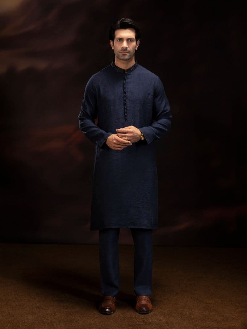 Embroidered Viscose Kurta Pajama - ECMTKP6-026 thumbnail