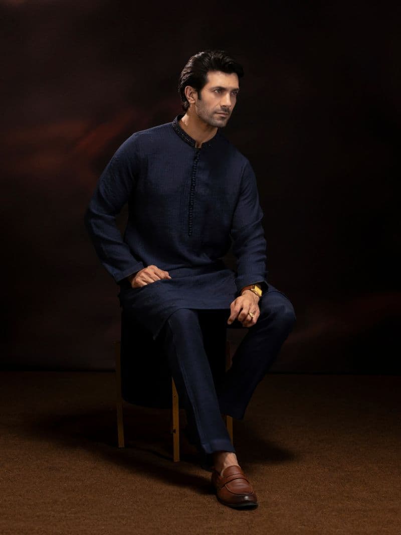 Embroidered Viscose Kurta Pajama - ECMTKP6-026 thumbnail