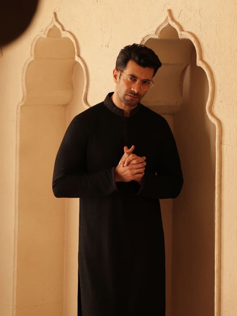 Embroidered Viscose Kurta Pajama - ECMTKP5-002 thumbnail