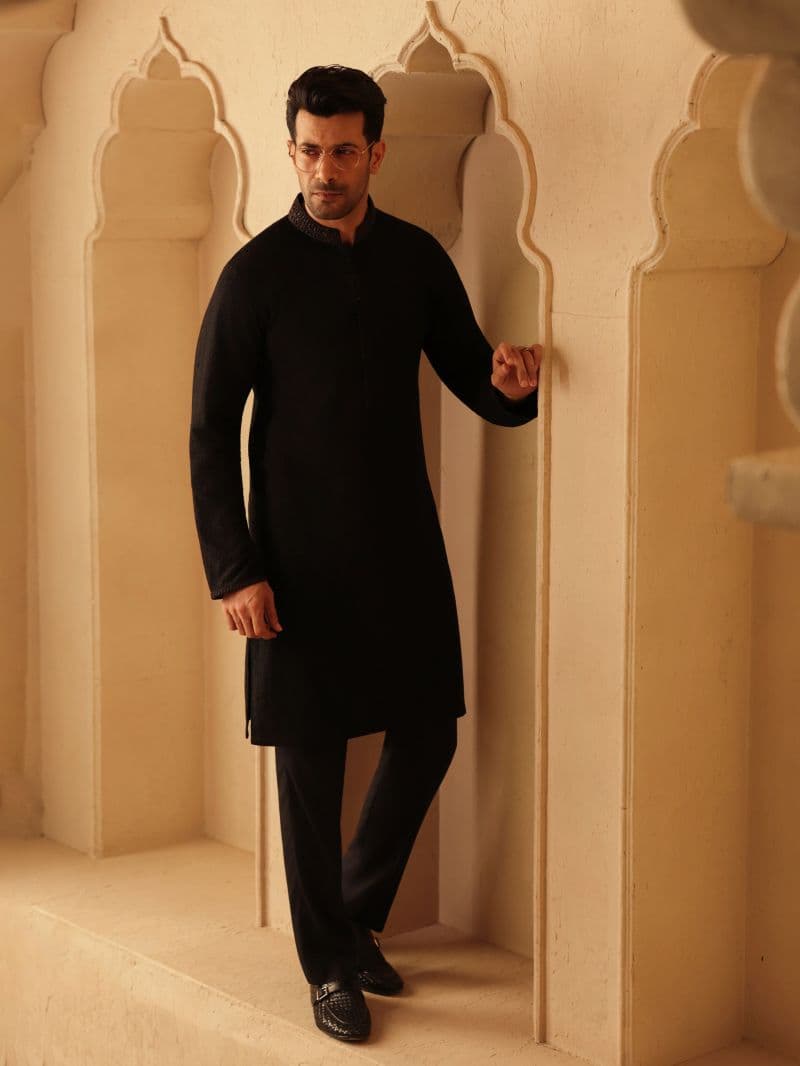 Embroidered Viscose Kurta Pajama - ECMTKP5-002 thumbnail