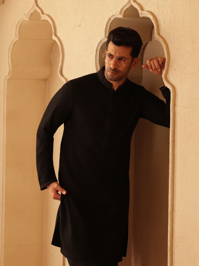 Embroidered Viscose Kurta Pajama - ECMTKP5-002 thumbnail