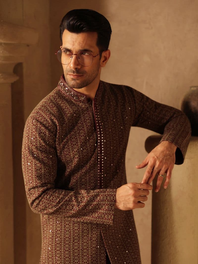 Embroidered Viscose Kurta Pajama - ECMTKP5-005