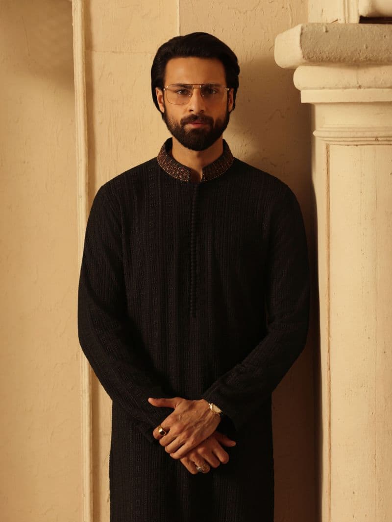 Embroidered Viscose Kurta Pajama - ECMTKP5-003 thumbnail