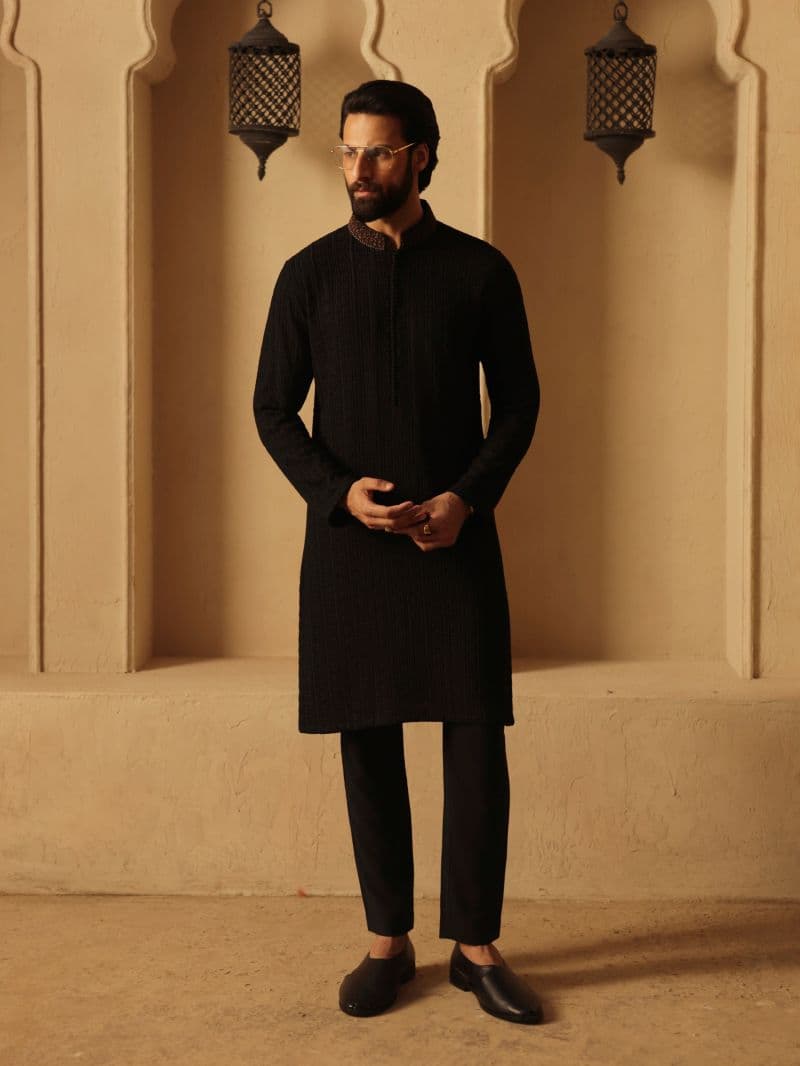 Embroidered Viscose Kurta Pajama - ECMTKP5-003 thumbnail
