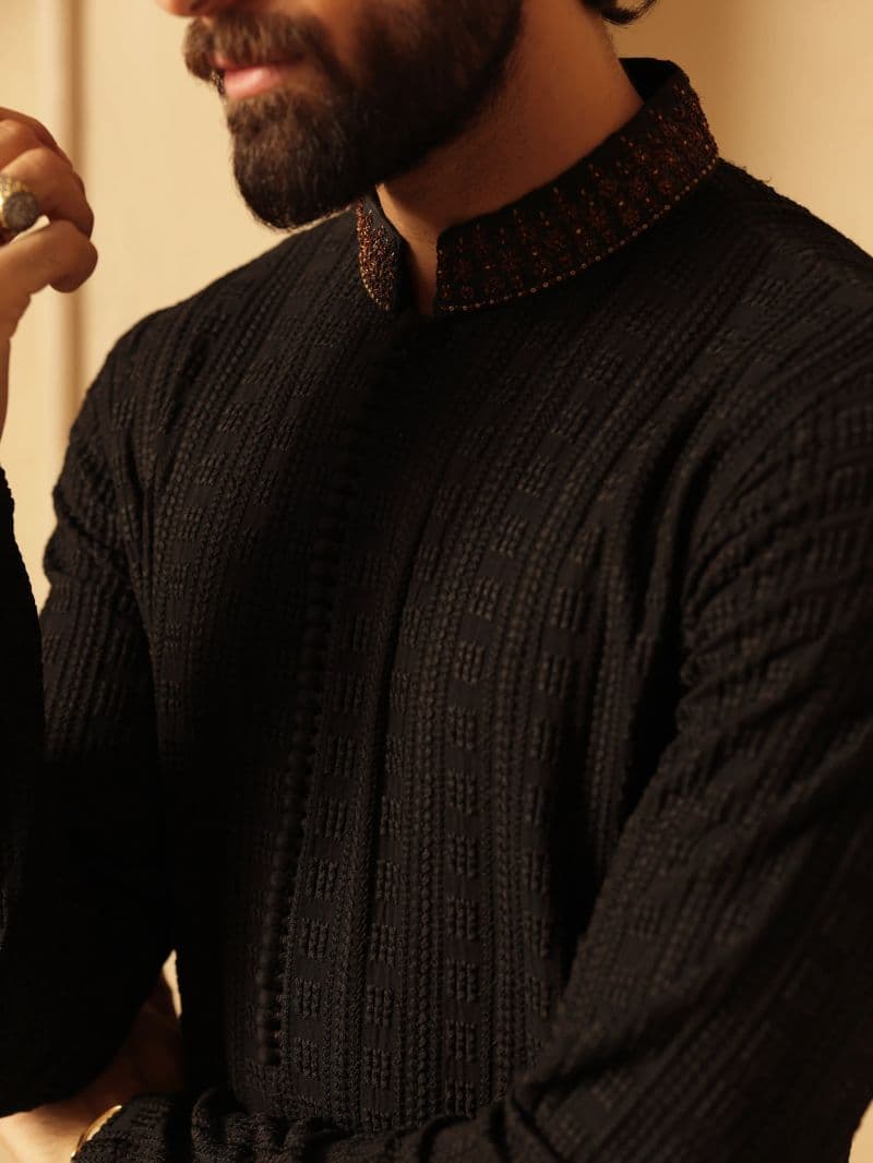 Embroidered Viscose Kurta Pajama - ECMTKP5-003 thumbnail