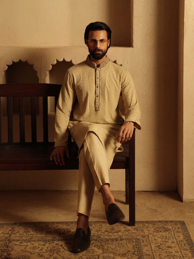Embroidered Viscose Kurta Pajama - ECMTKP5-006 thumbnail