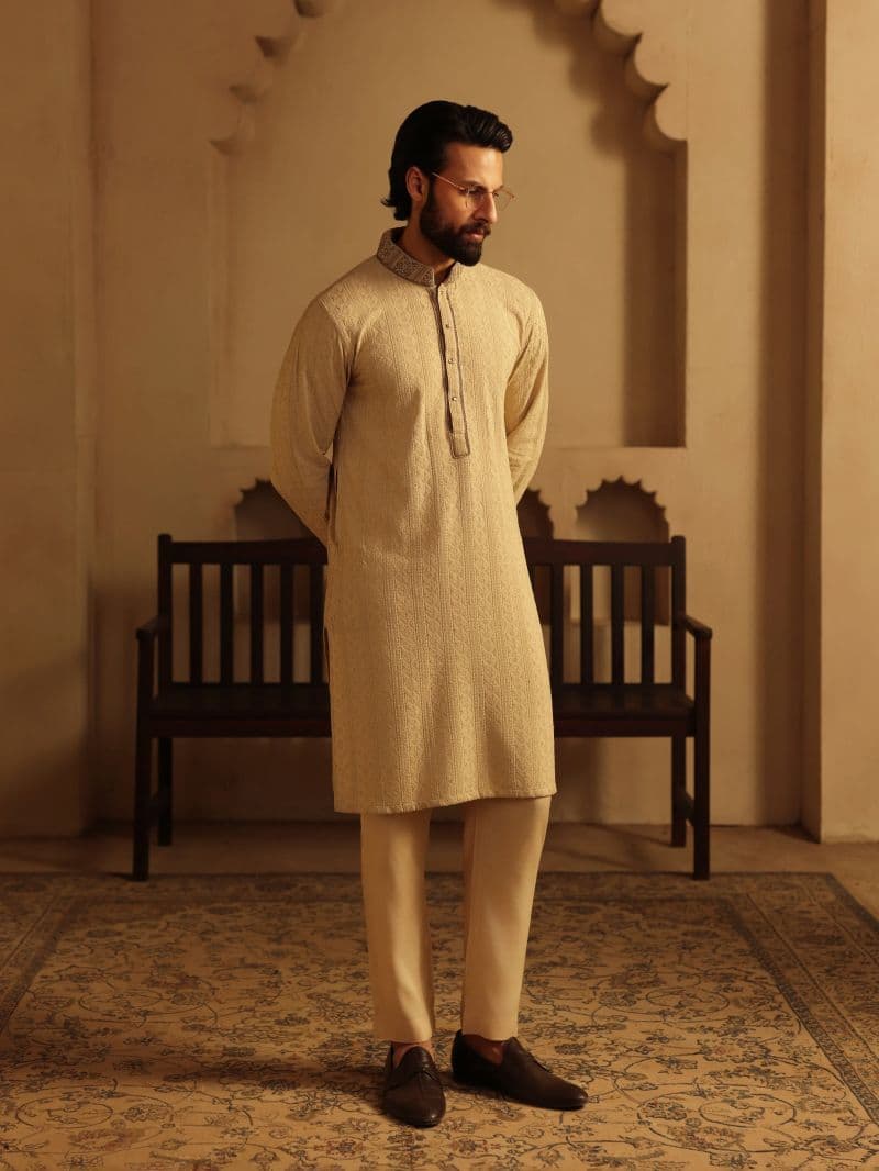 Embroidered Viscose Kurta Pajama - ECMTKP5-006 thumbnail