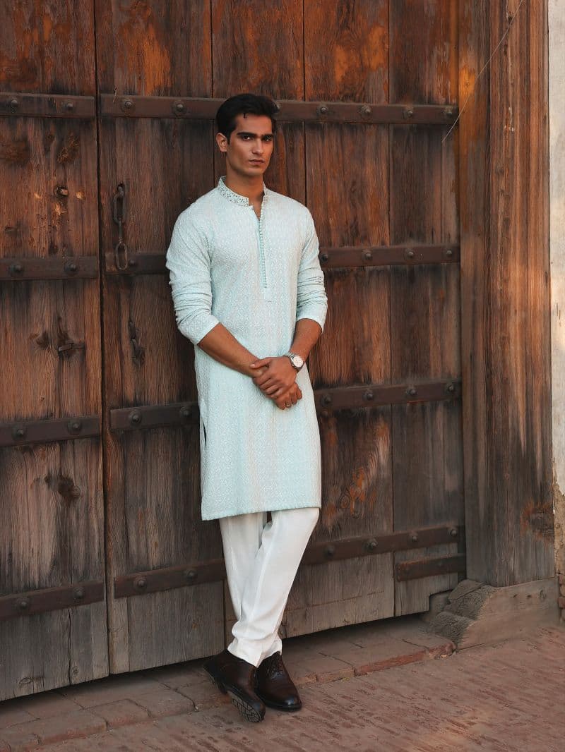 Embroidered Viscose Kurta Pajama - ECMTKP5-010 thumbnail