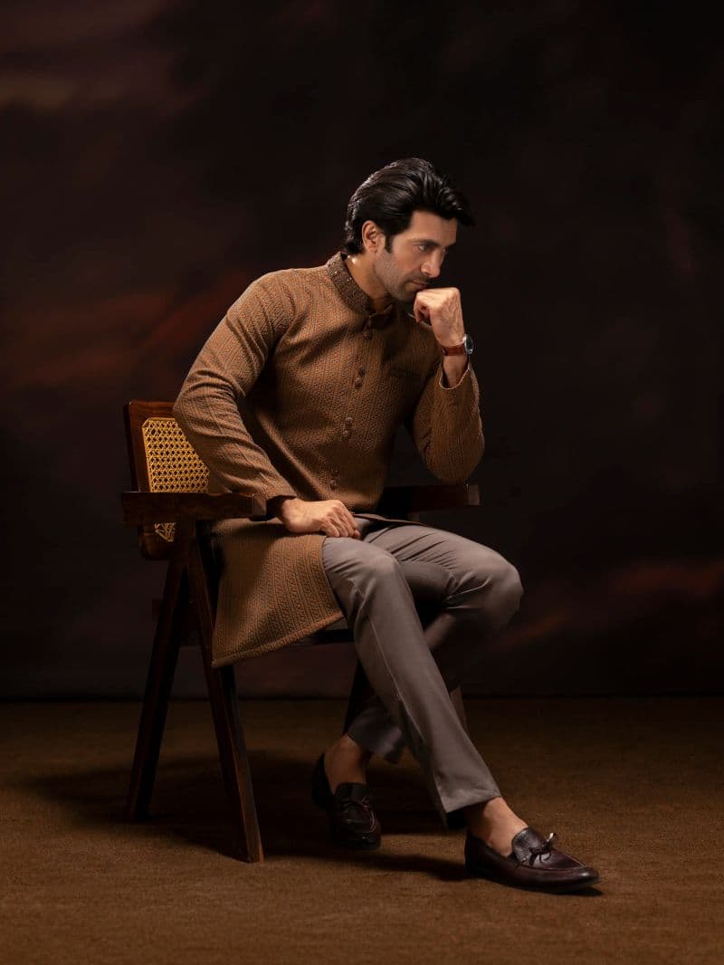 Embroidered Viscose Kurta Pajama - ECMTKP5-011 thumbnail