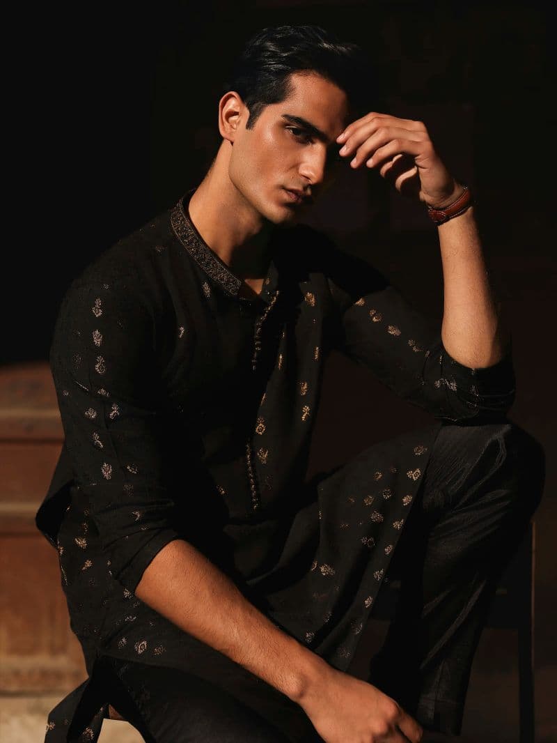 Embroidered Jacquard Kurta Pajama - EMTKPC5-001