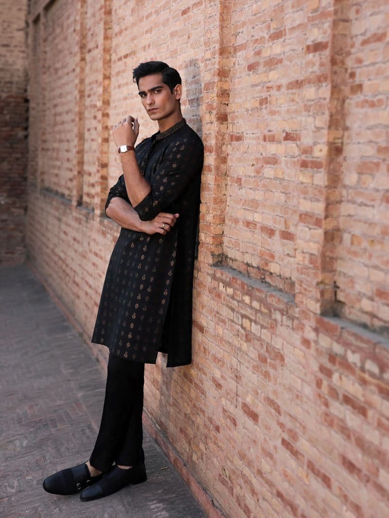 Embroidered Jacquard Kurta Pajama - EMTKPC5-001