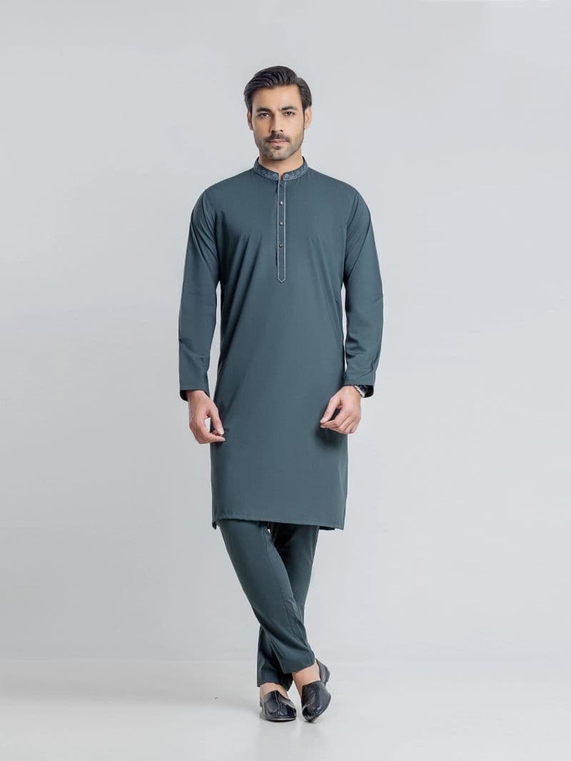 Embroidered Blended Kurta Pajama - EMTKPT6-113 thumbnail