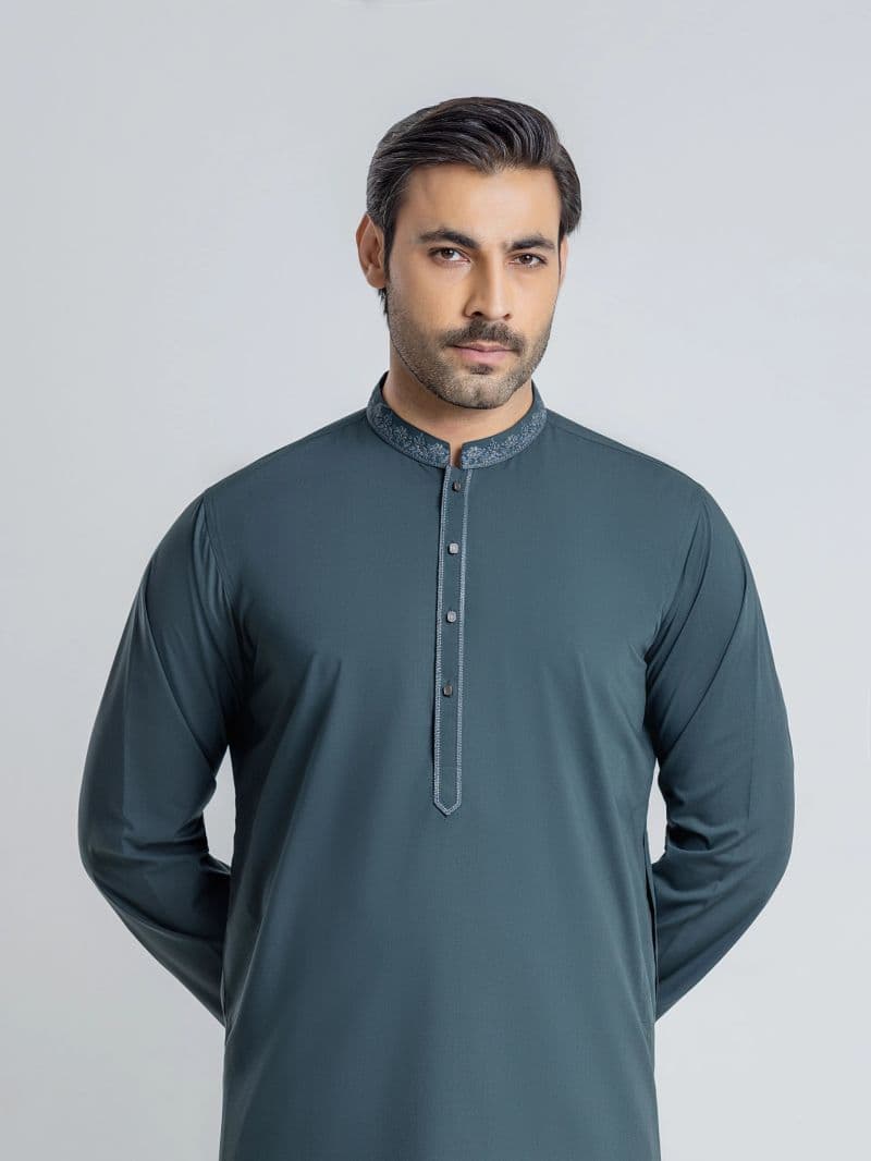 Embroidered Blended Kurta Pajama - EMTKPT6-113 thumbnail