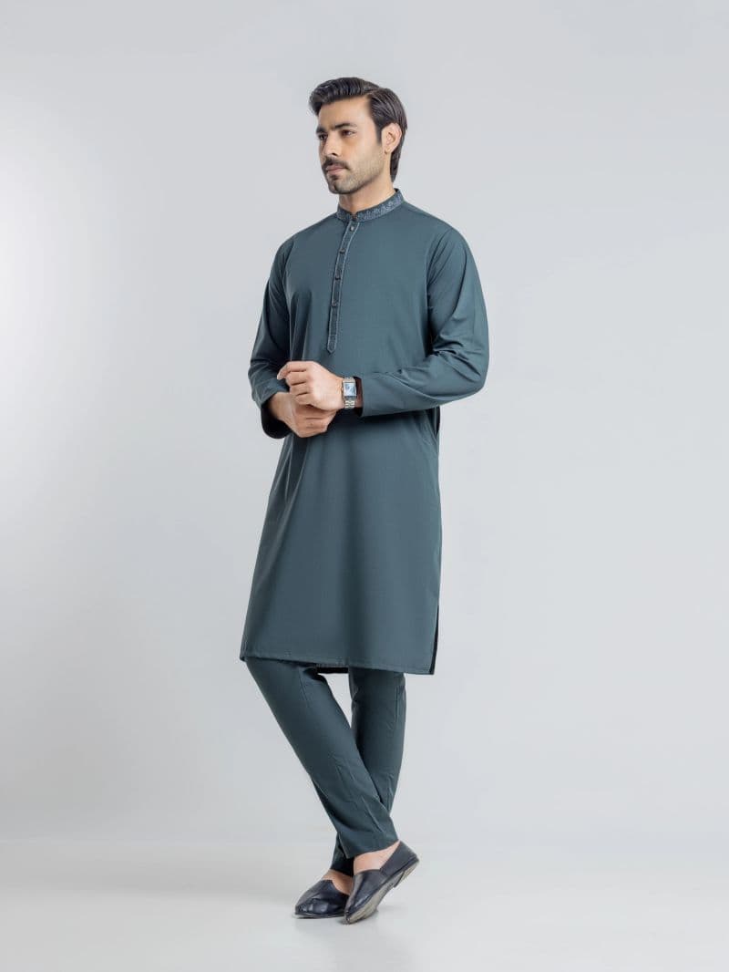 Embroidered Blended Kurta Pajama - EMTKPT6-113 thumbnail