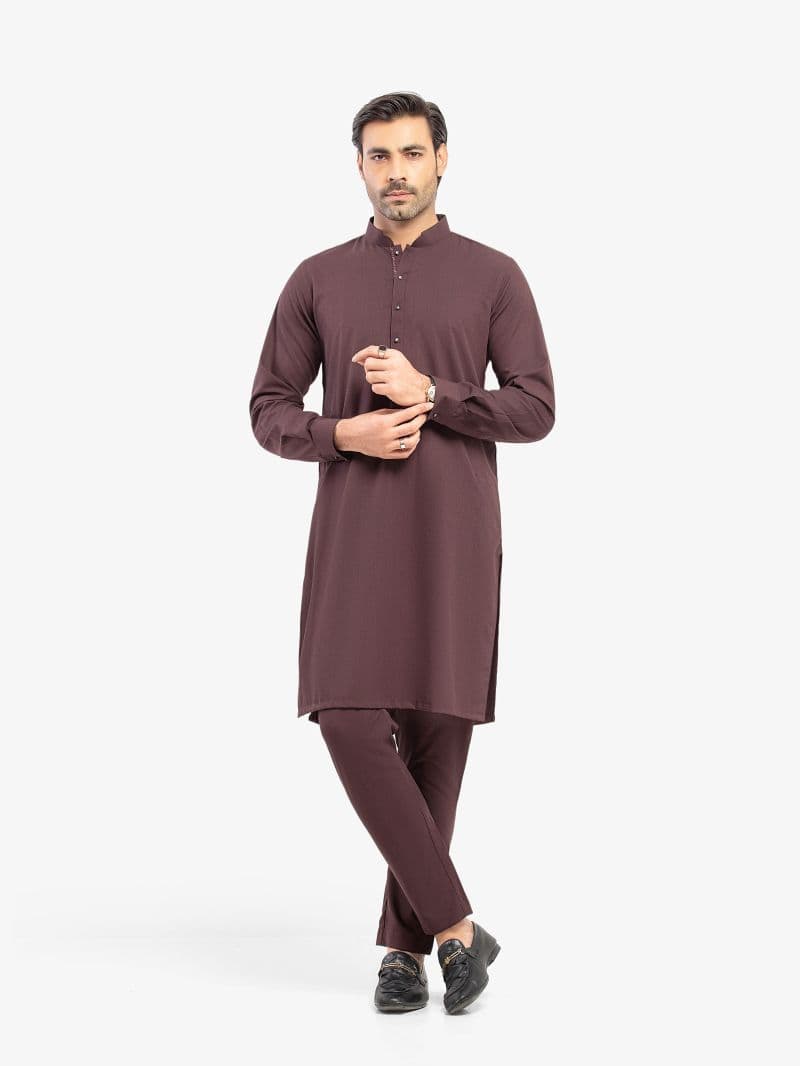 Embroidered Dobby Kurta Pajama - EMTKPT5-079 thumbnail