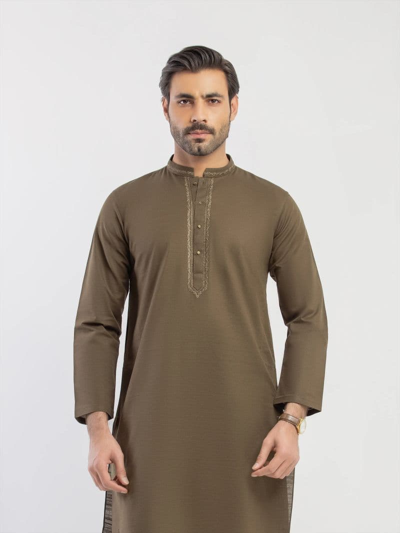 Embroidered Khaddar Kurta Pajama - EMTKPT5-093 thumbnail