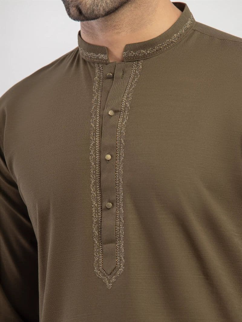 Embroidered Khaddar Kurta Pajama - EMTKPT5-093 thumbnail