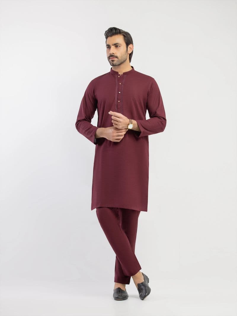Embroidered Khaddar Kurta Pajama - EMTKPT5-091