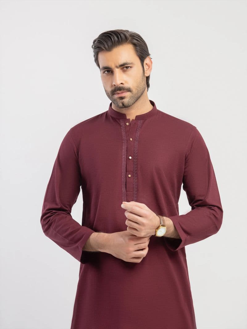 Embroidered Khaddar Kurta Pajama - EMTKPT5-091