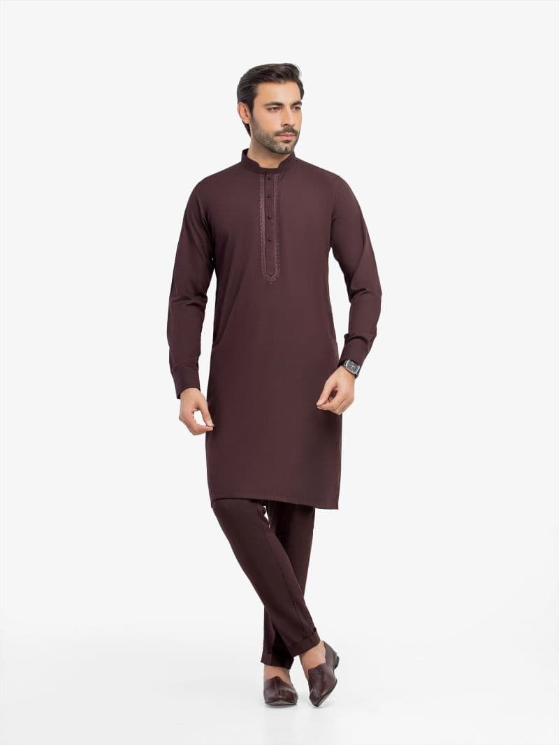 Embroidered Blended Kurta Pajama - EMTKPT5-086 thumbnail