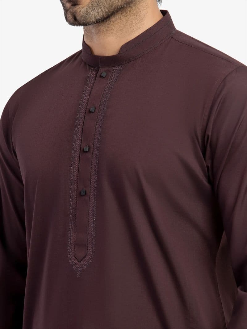 Embroidered Blended Kurta Pajama - EMTKPT5-086 thumbnail
