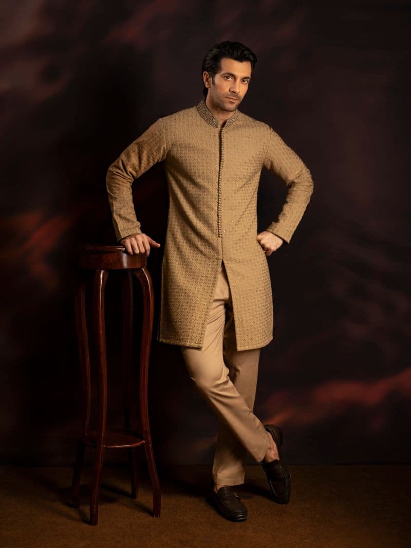 Embroidered Viscose Kurta Pajama - ECMTKP5-017 thumbnail
