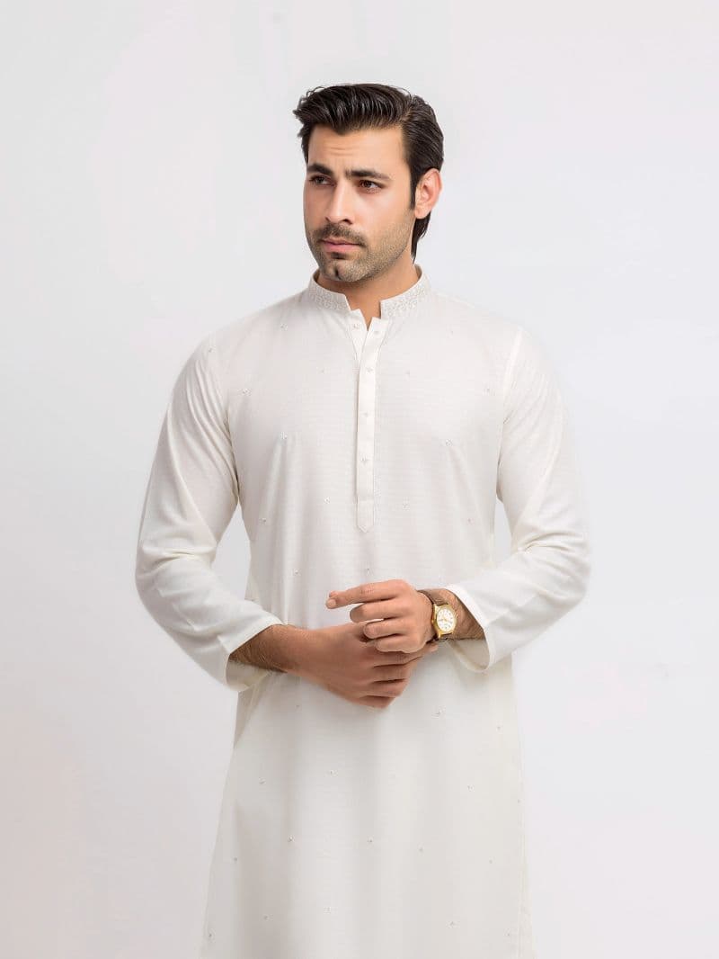 Embroidered Jacquard Kurta - EMTK5-99612
