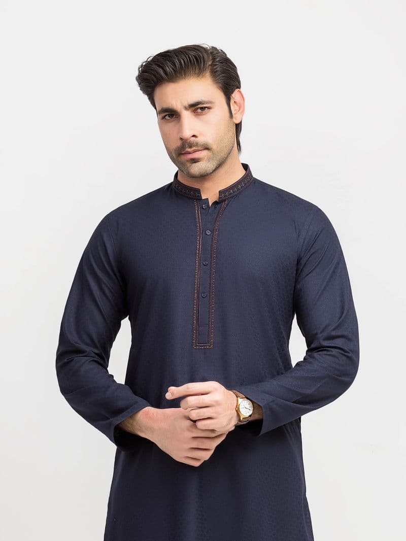 Embroidered Jacquard Kurta - EMTK5-99629