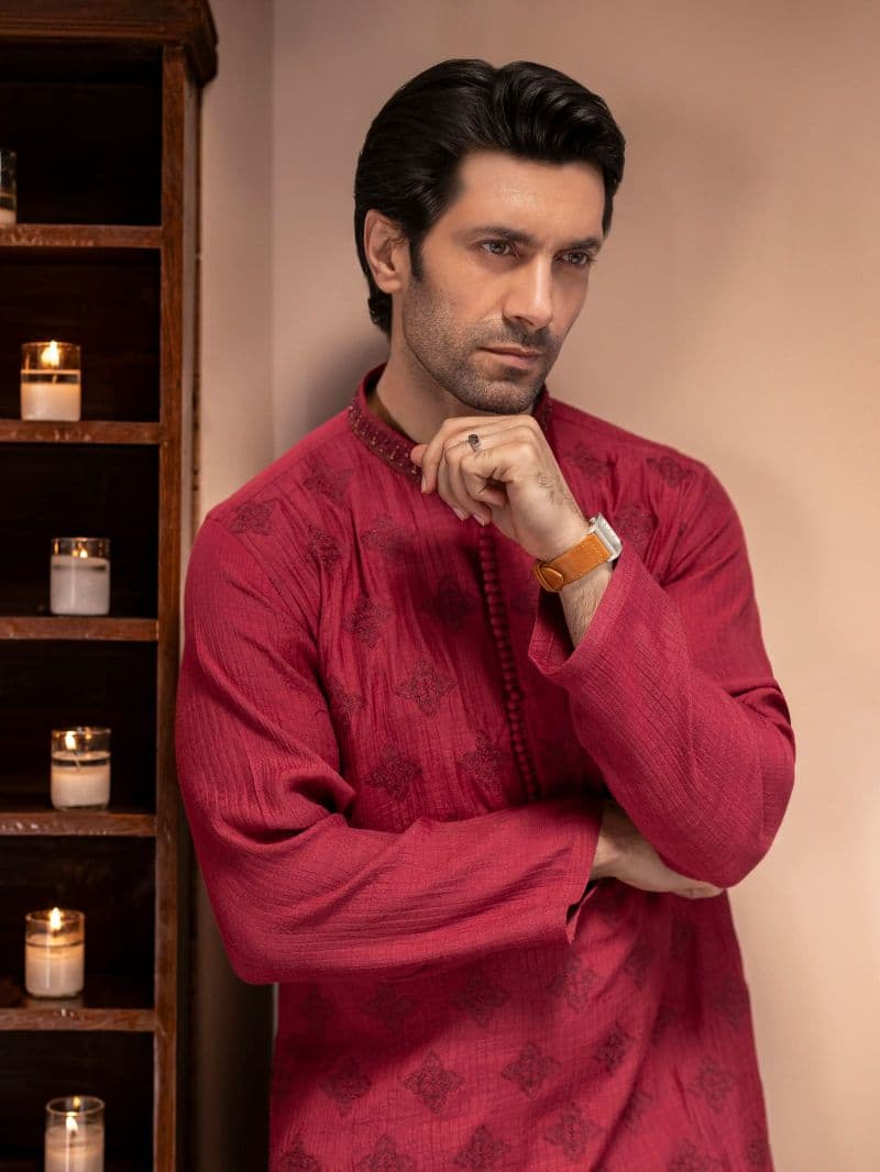 Embroidered Viscose Kurta - ECMTK6-163 thumbnail