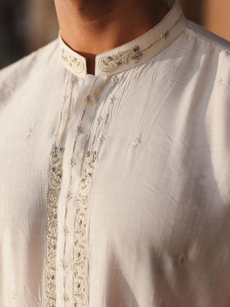 Embroidered Silk Kurta - EMTKC5-156 thumbnail