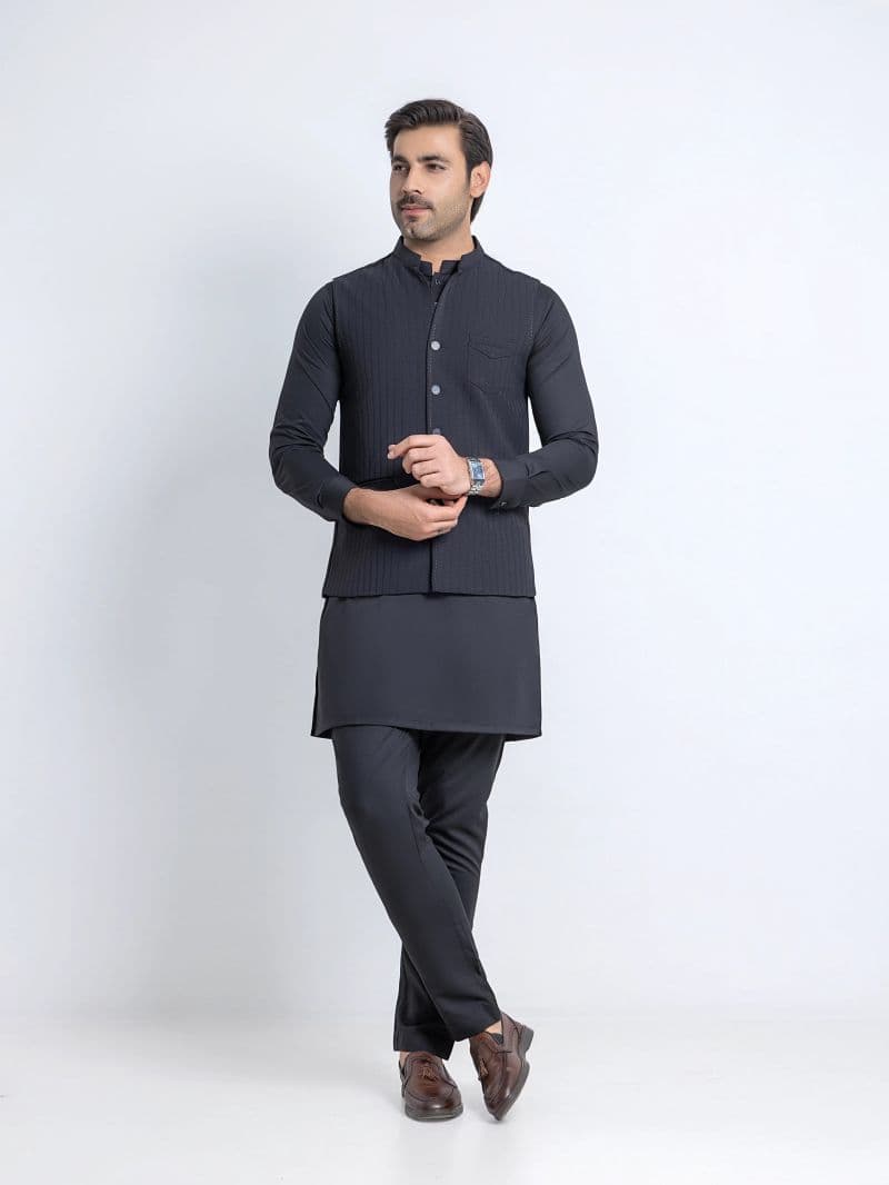 Plain Viscose Waistcoat - EMTWCP6-36018 thumbnail