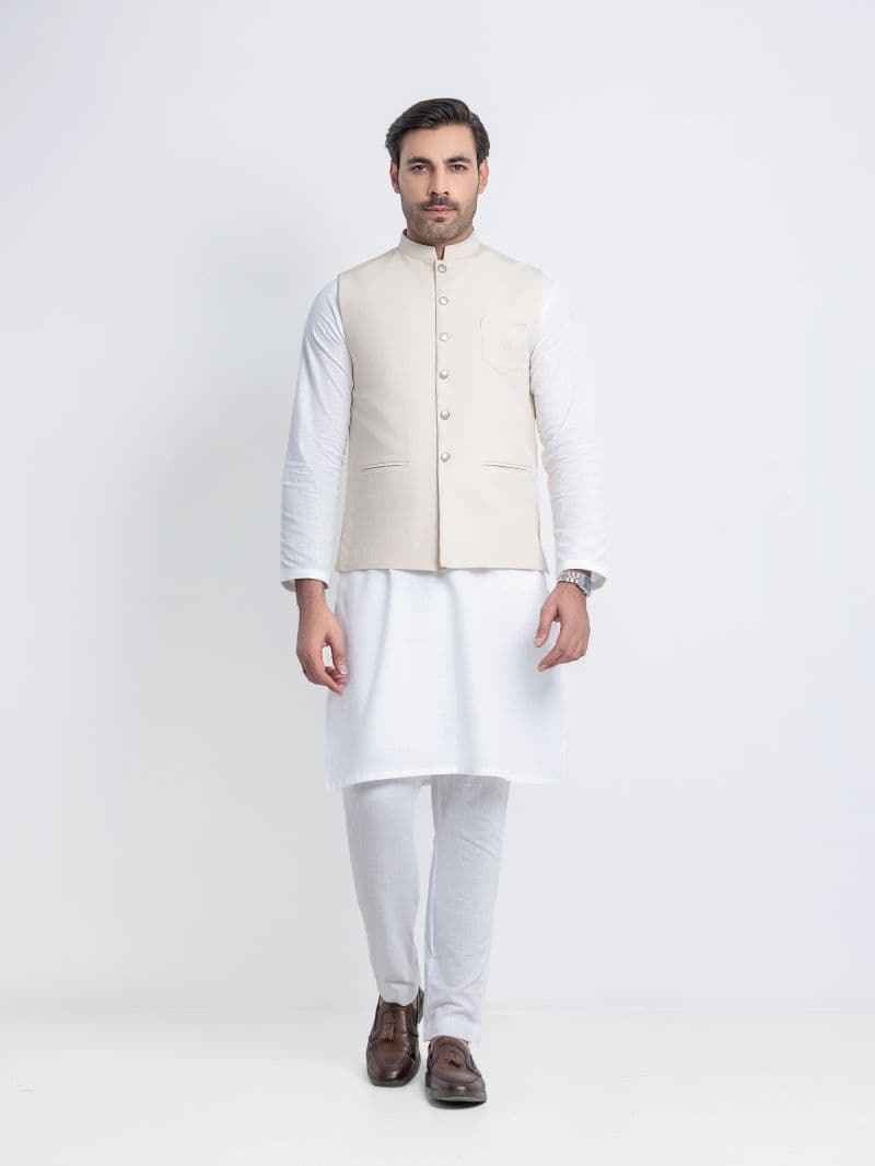 Embroidered Viscose Waistcoat - EMTWCE6-36013 thumbnail