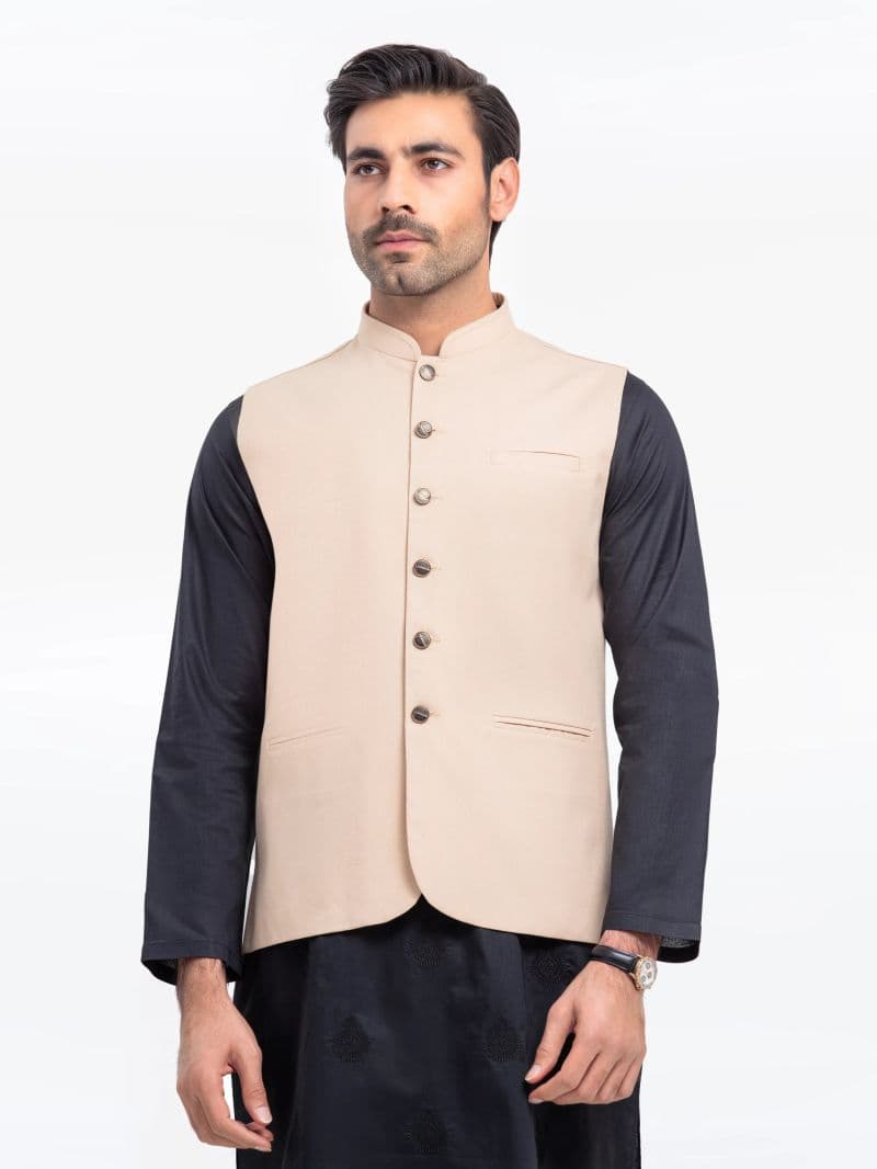 Embroidered Cotton Waistcoat - EMTWC23-35842 thumbnail