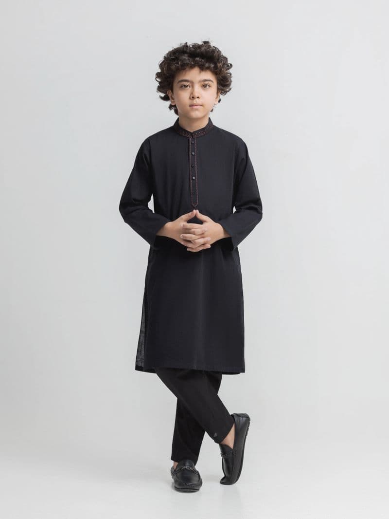 Embroidered Cotton Kurta Pajama - EBTKP6-035