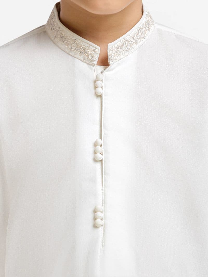 Embroidered Dobby Kurta Pajama - EBTKP6-031