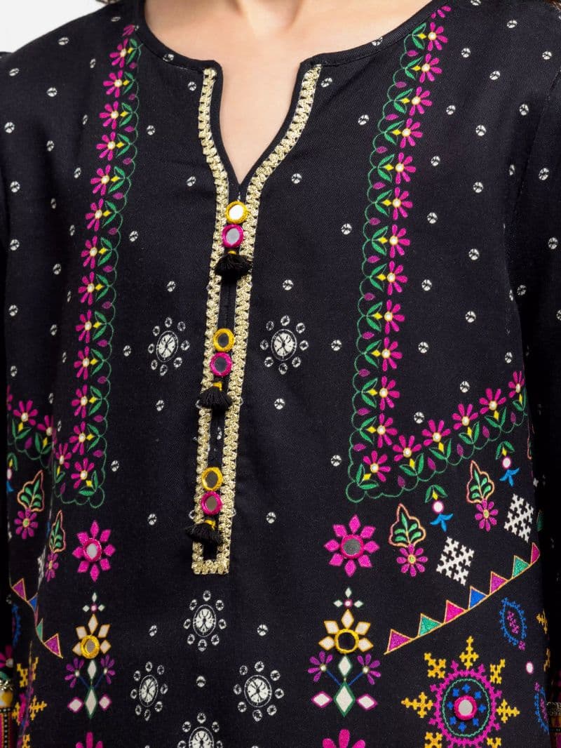 Printed Raw Silk Co-Ord Set - EGTKP6-74004ST