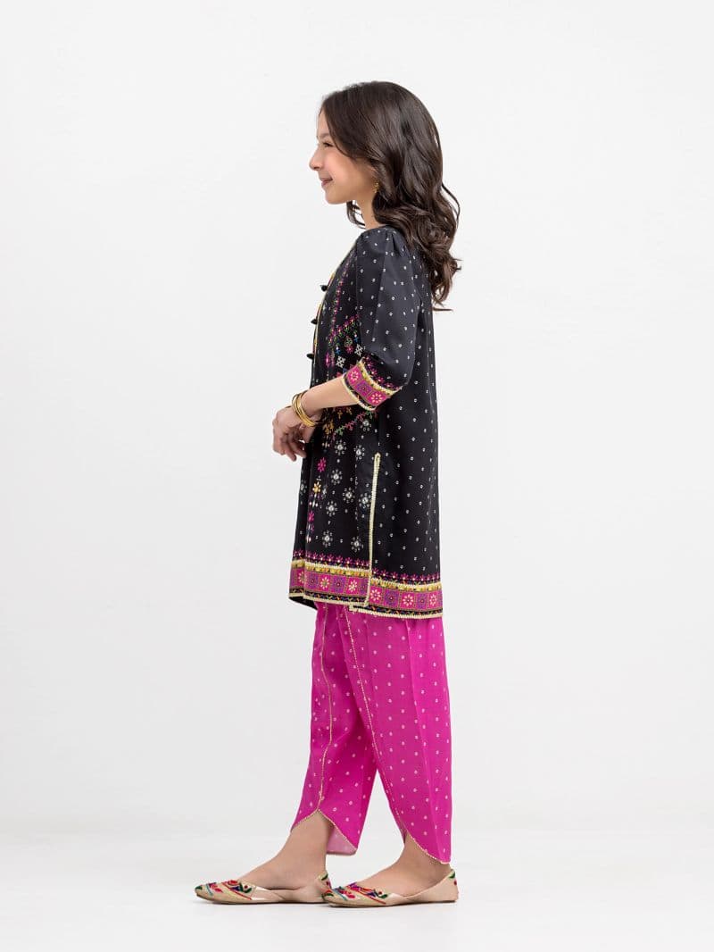 Printed Raw Silk Co-Ord Set - EGTKP6-74004ST