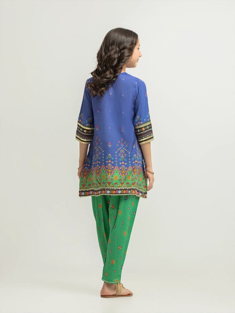 Printed Raw Silk Co-Ord Set - EGTKP6-74007ST