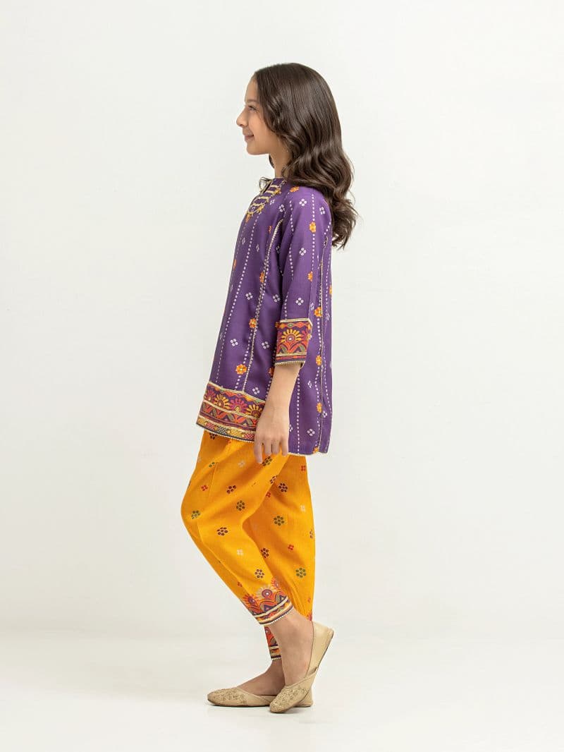 Printed Raw Silk Co-Ord Set - EGTKP6-74006ST
