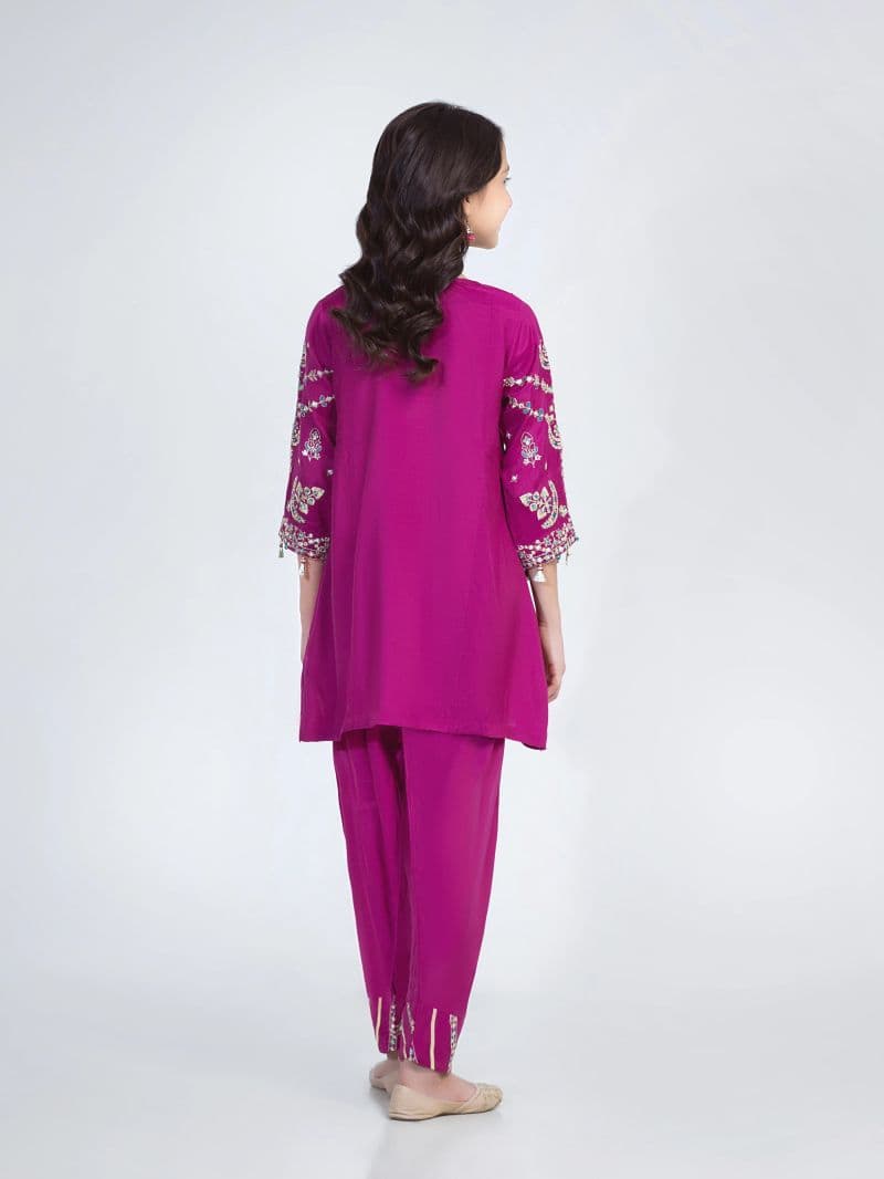 Embroidered Silk Co-Ord Set - EGTPLED6-50099ST thumbnail