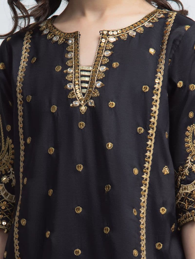 Embroidered Silk Suit - EGTPLED5-50110-3P