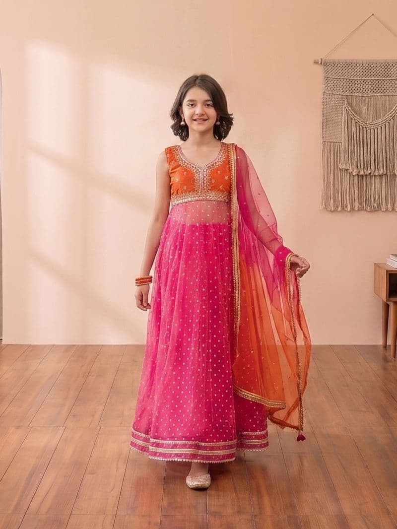 Embroidered Organza Suit - EGTPLED5-50061-3P thumbnail